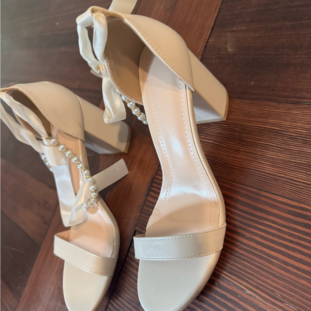 Elegant Cream Heeled Sandals